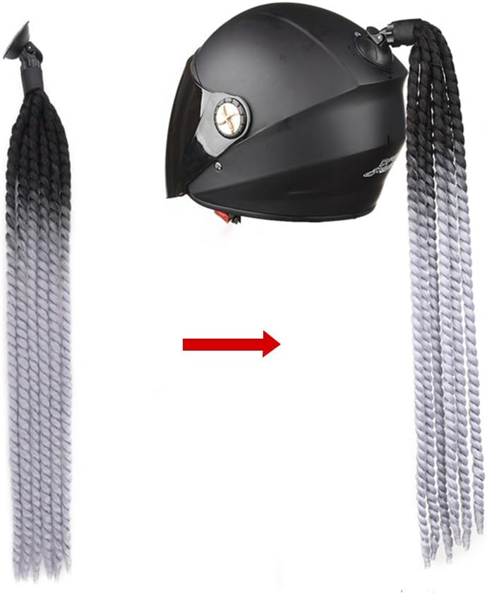 Detalle de Helmet Pigtail: Gradient Bicycle Helmet Braid with Reusable Suction Cup