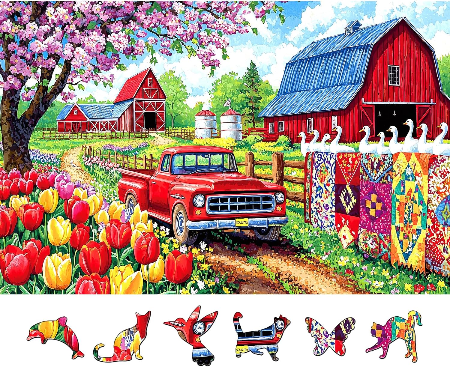 Detalle de Spring Farm 500-Piece Jigsaw Puzzle