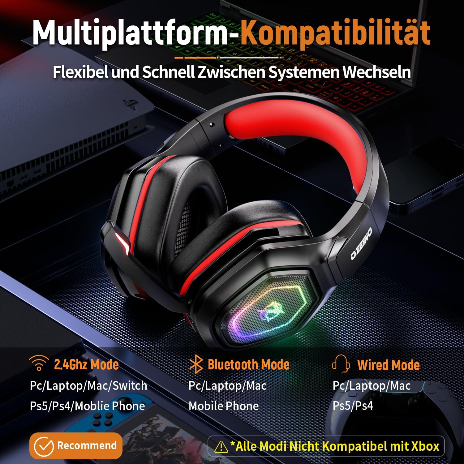 Thumbnail 4 de Ozeino Gaming Headset 40+ Std Akku