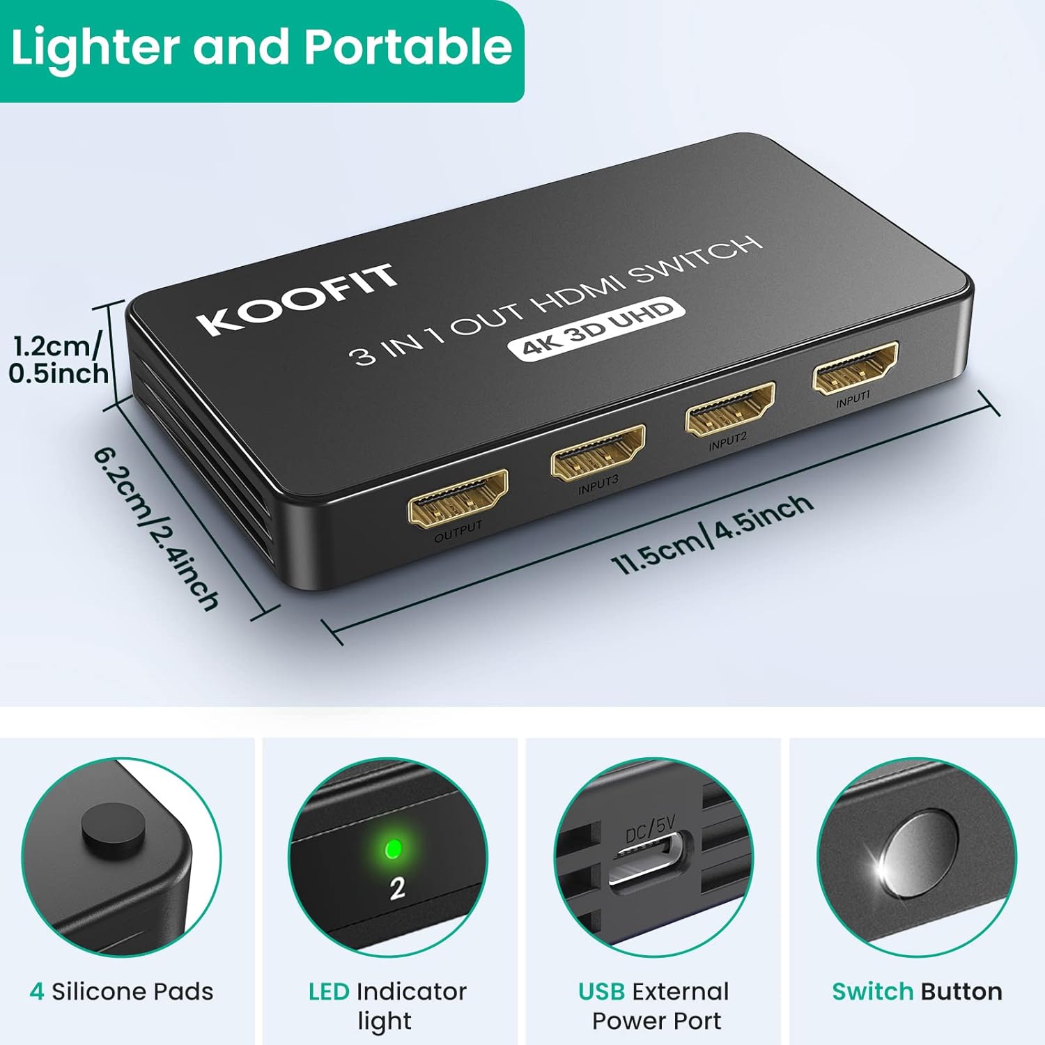 Thumbnail 6 de HDMI Switch 3-in-1 4K Auto Switcher