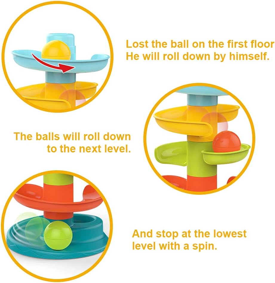 Detalle de Baby Toy Ball Tower and Ramp Roll for 9–18 Months