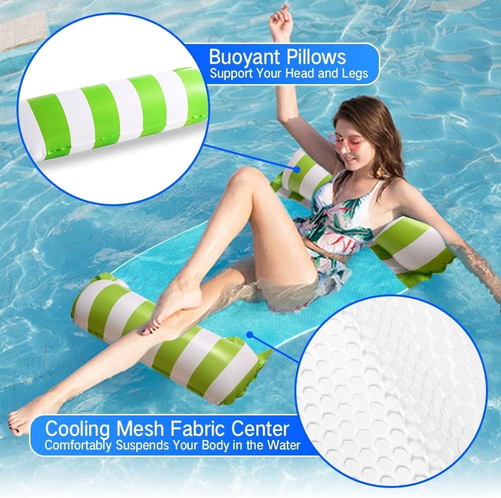 Detalle 2 de Inflatable Pool Floats Hammock 4-in-1: Portable Aqua Lounger for Adults