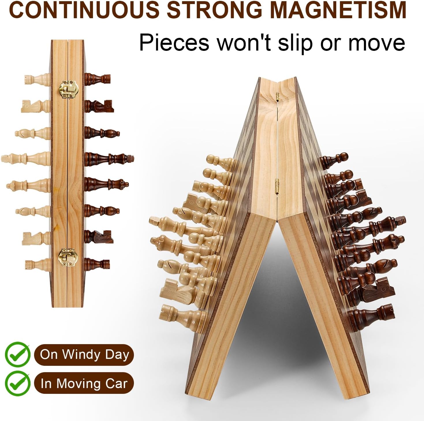 Detalle 2 de Magnetic Chess Board Set 15 Inch Folding