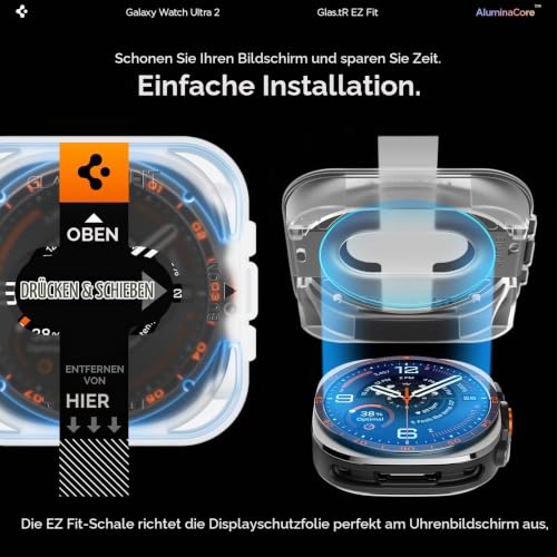 Thumbnail 6 de Spigen EZ Fit Schutzfolie [2P] für Samsung Galaxy Watch Ultra 2, 47mm – Blasenfreies Anbringen
