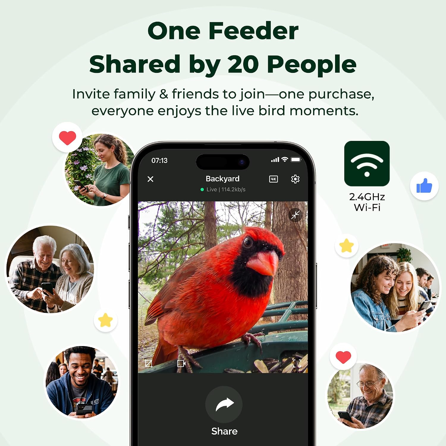 Detalle 1 de Kiwibit Solar Smart Bird Feeder with Camera, 4K HDR Video and AI Bird ID