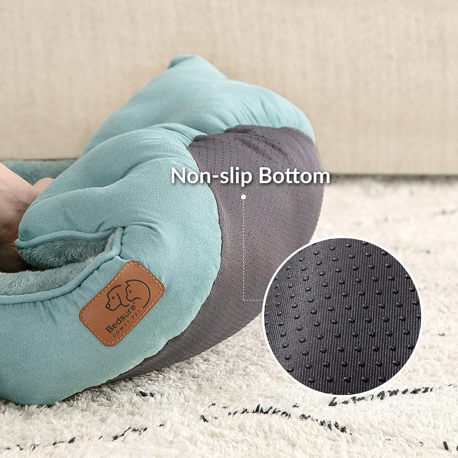 Detalle de Bedsure B0B0P1E00LC2 Round Pet Bed, 20-Inch Plush Sherpa for Small Pets