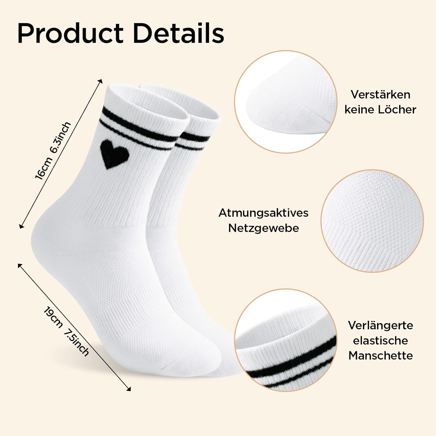 Thumbnail 3 de Briyat 5 paia di calzini sportivi da donna: comfort, traspirazione e vestibilità stabile