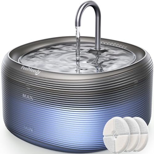 Detalle de FEELNEEDY 3,2L Fontaine à Eau pour Chat Ronde avec Robinet
