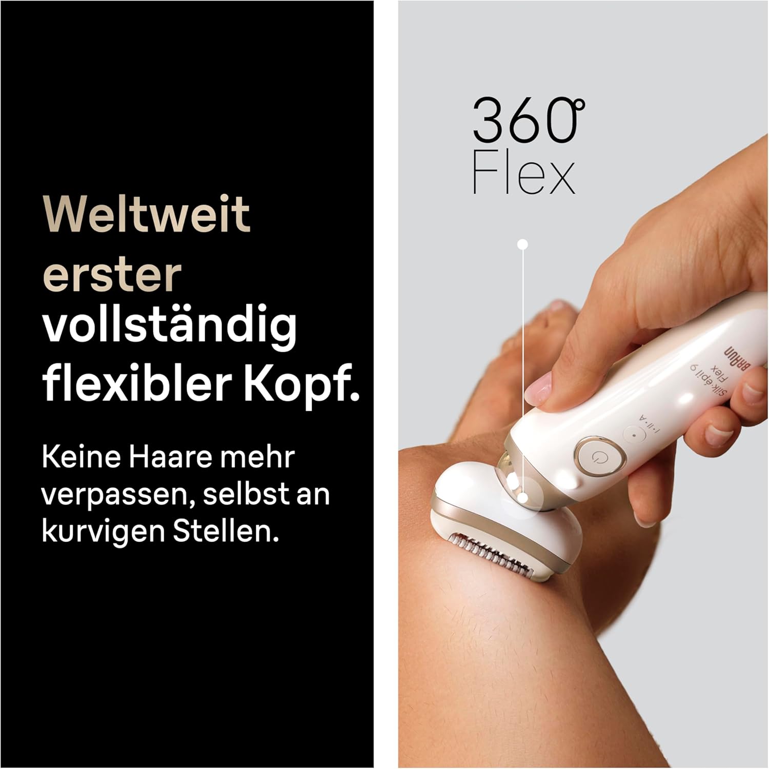 Thumbnail 2 de Braun Silk·épil 9 Flex 9-041 3D Gold Epilierer für Damen mit 360° flexiblem Kopf, Nass & Trocken