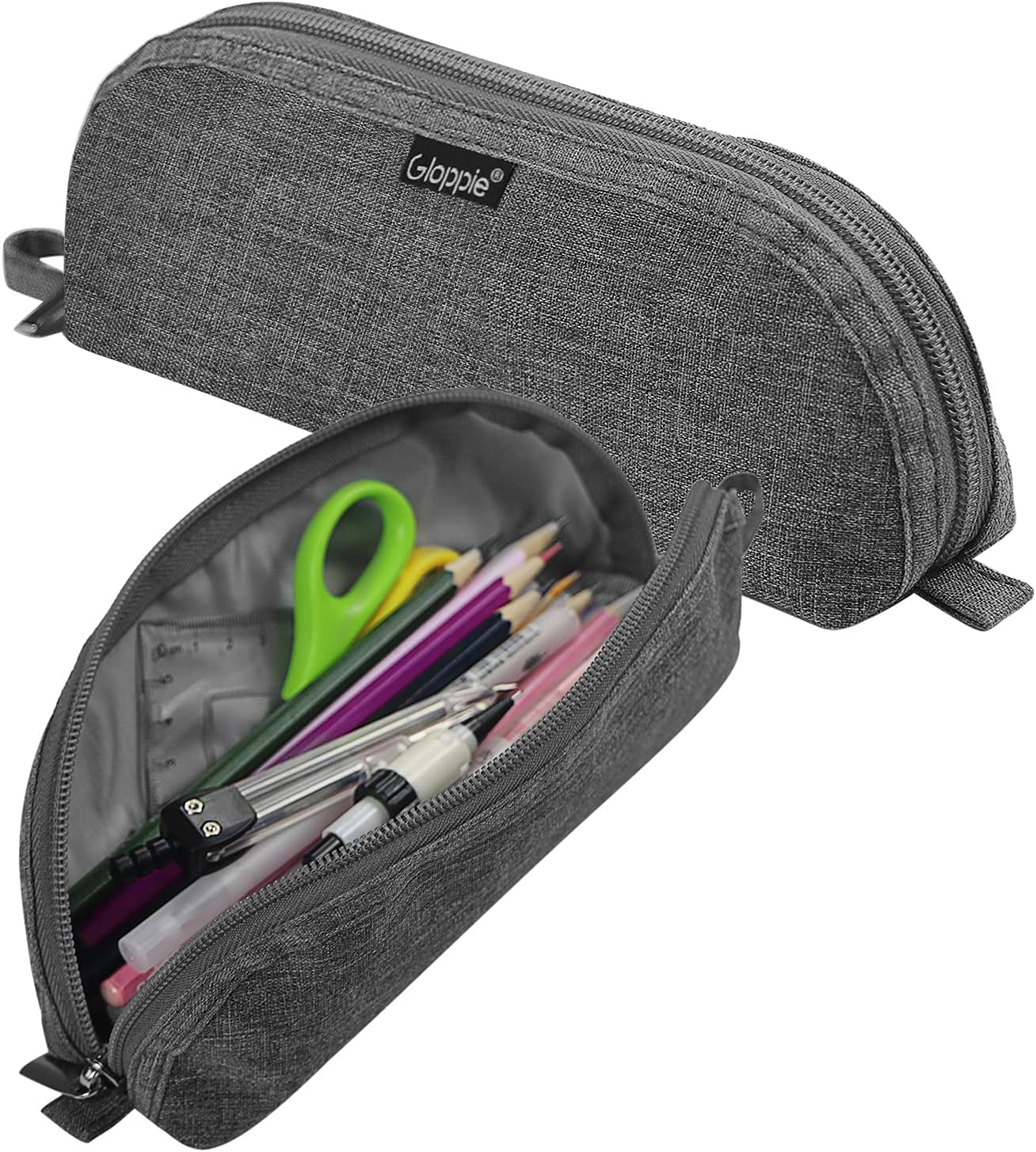 Detalle de Gloppie Trousse à Crayons – Petit format, motif Dinosaures & Vert, 21 x 5 x 8 cm