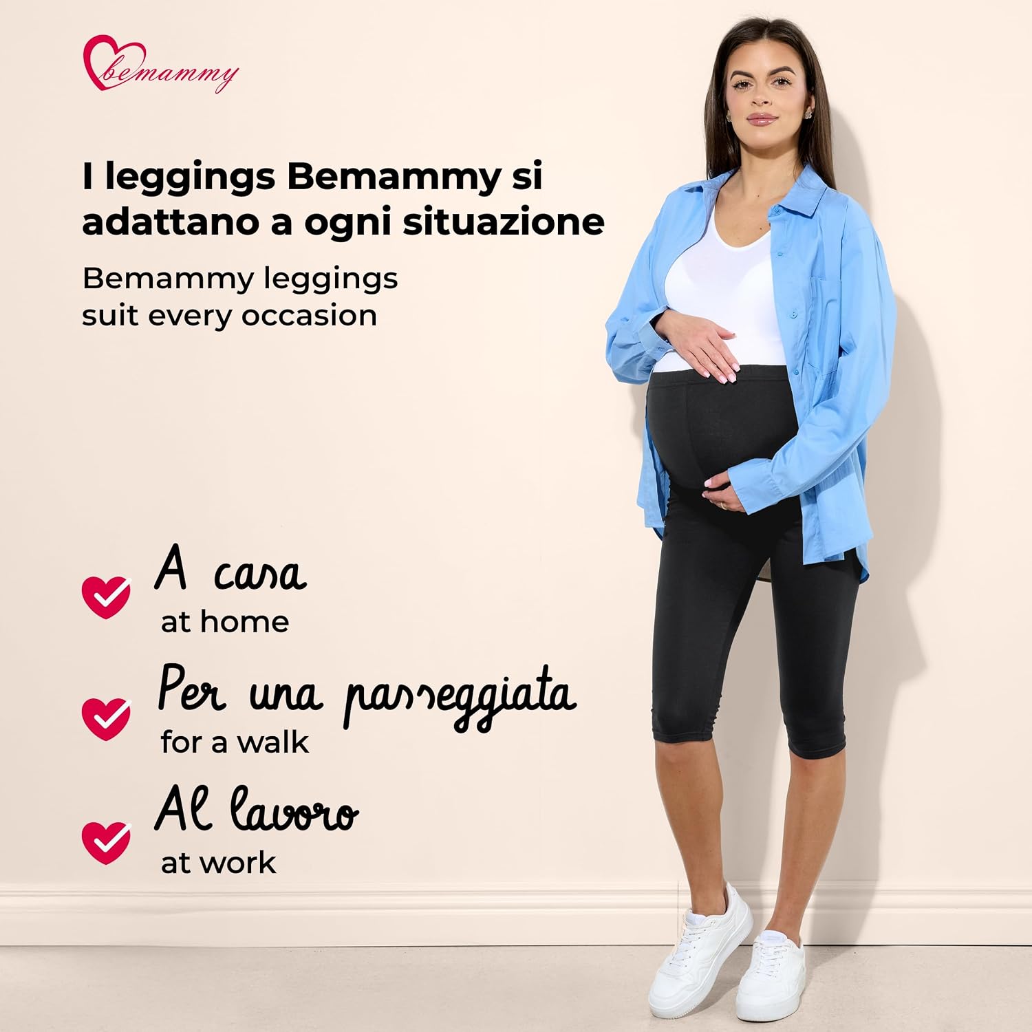 Detalle de Be Mammy Leggings premaman 3/4 BE20-229