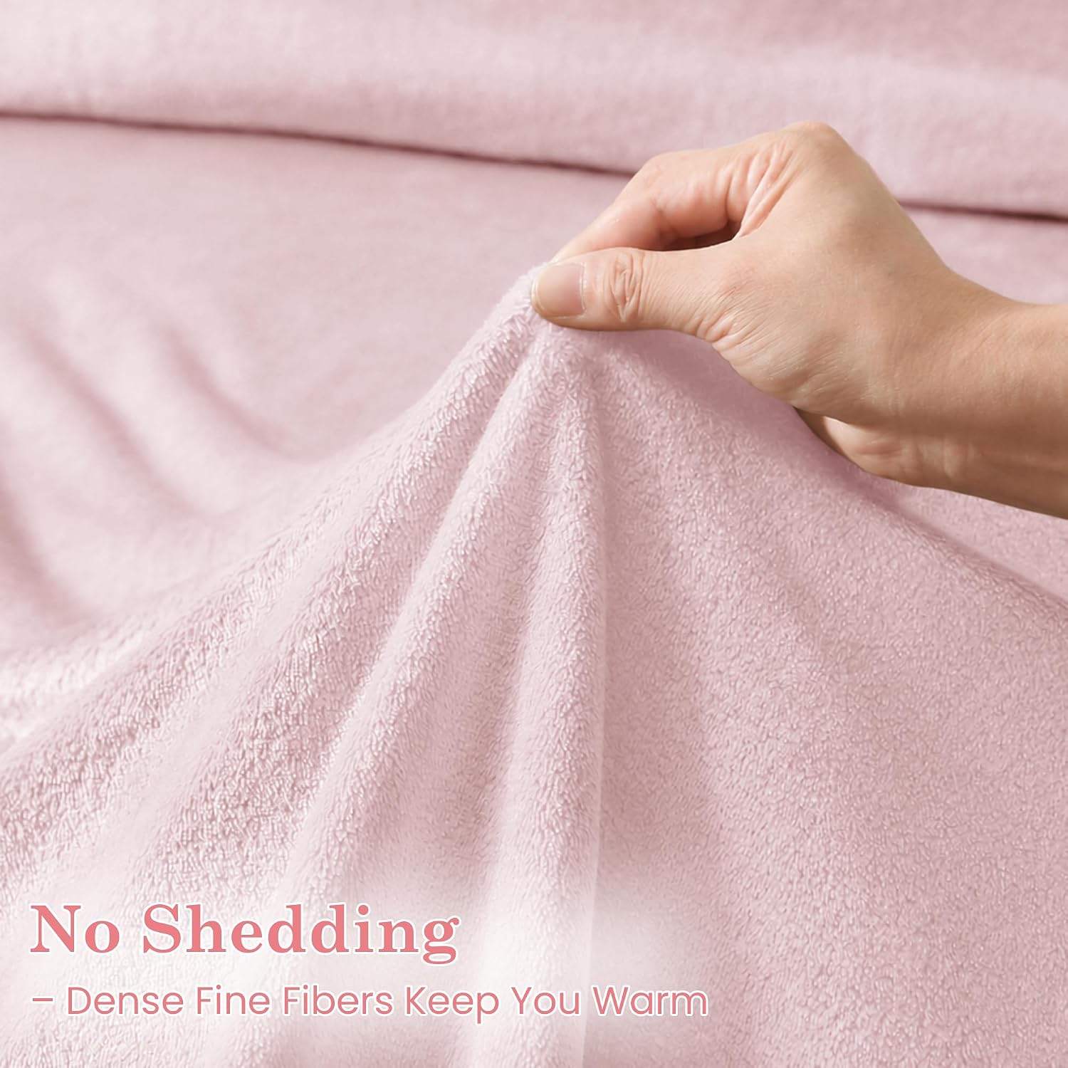 Detalle 2 de Viviland VSHTPINKQ Plush Microfleece Queen Sheet Set, Pink, 200 GSM