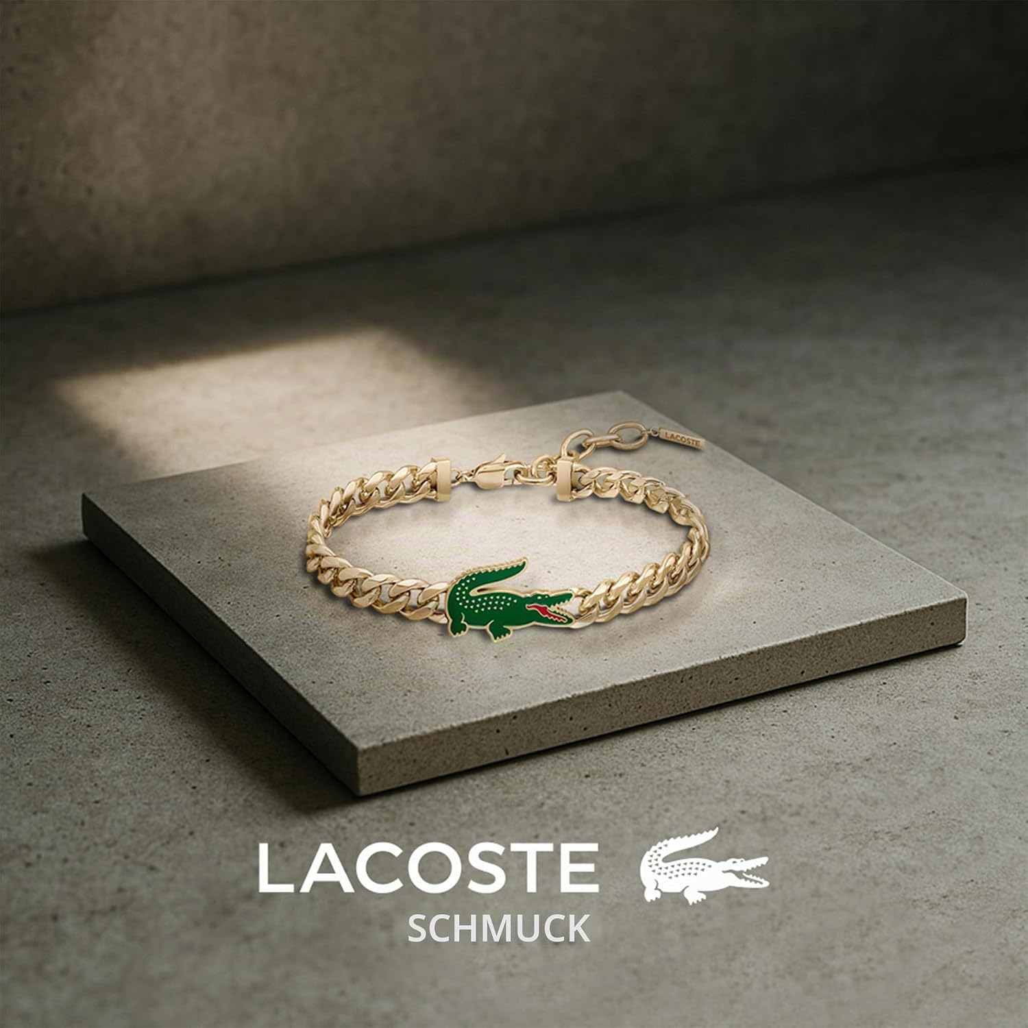 Detalle de Lacoste Edelstahlarmband ARTHORL – Silber- oder Goldoptik, 19 cm Innenumfang