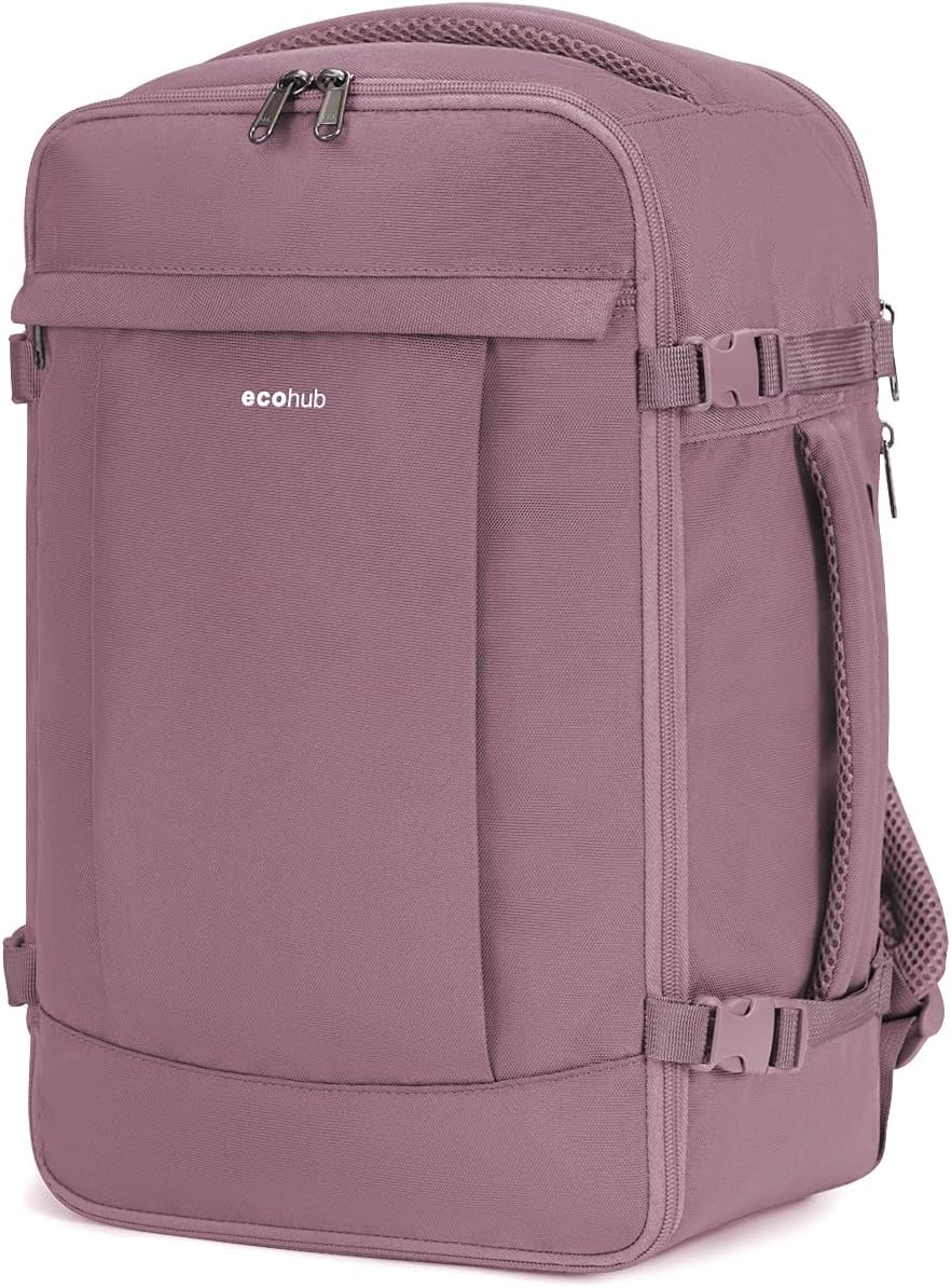 Detalle de ECOHUB 20L Zaino Ryanair 40x20x25: Zaino da Viaggio a Mano con Scomparto Laptop 14" in PET Riciclato