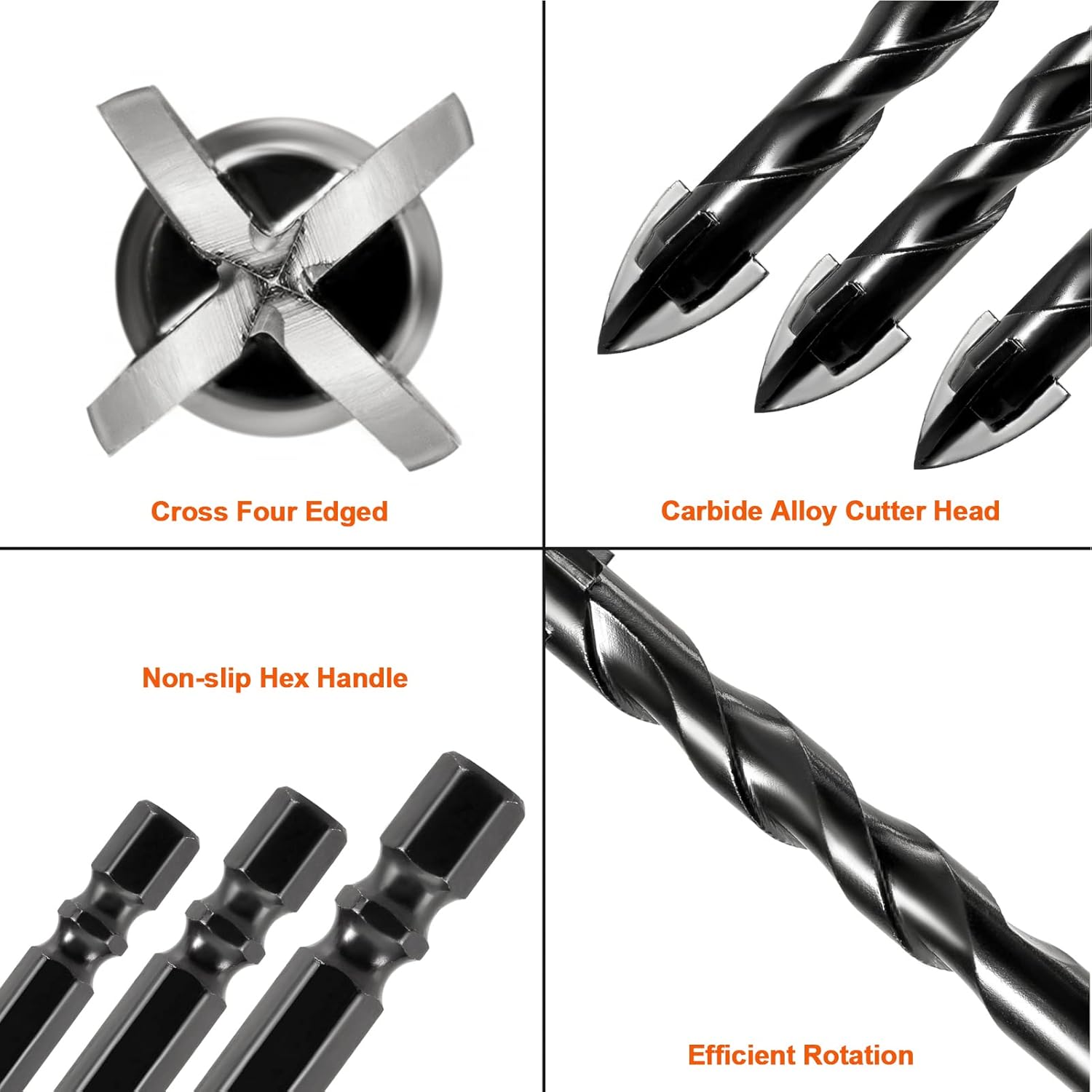 Thumbnail 2 de HPMAISON 10PCS Masonry Drill Bits set (carbide-tipped) for concrete, tile, glass and more