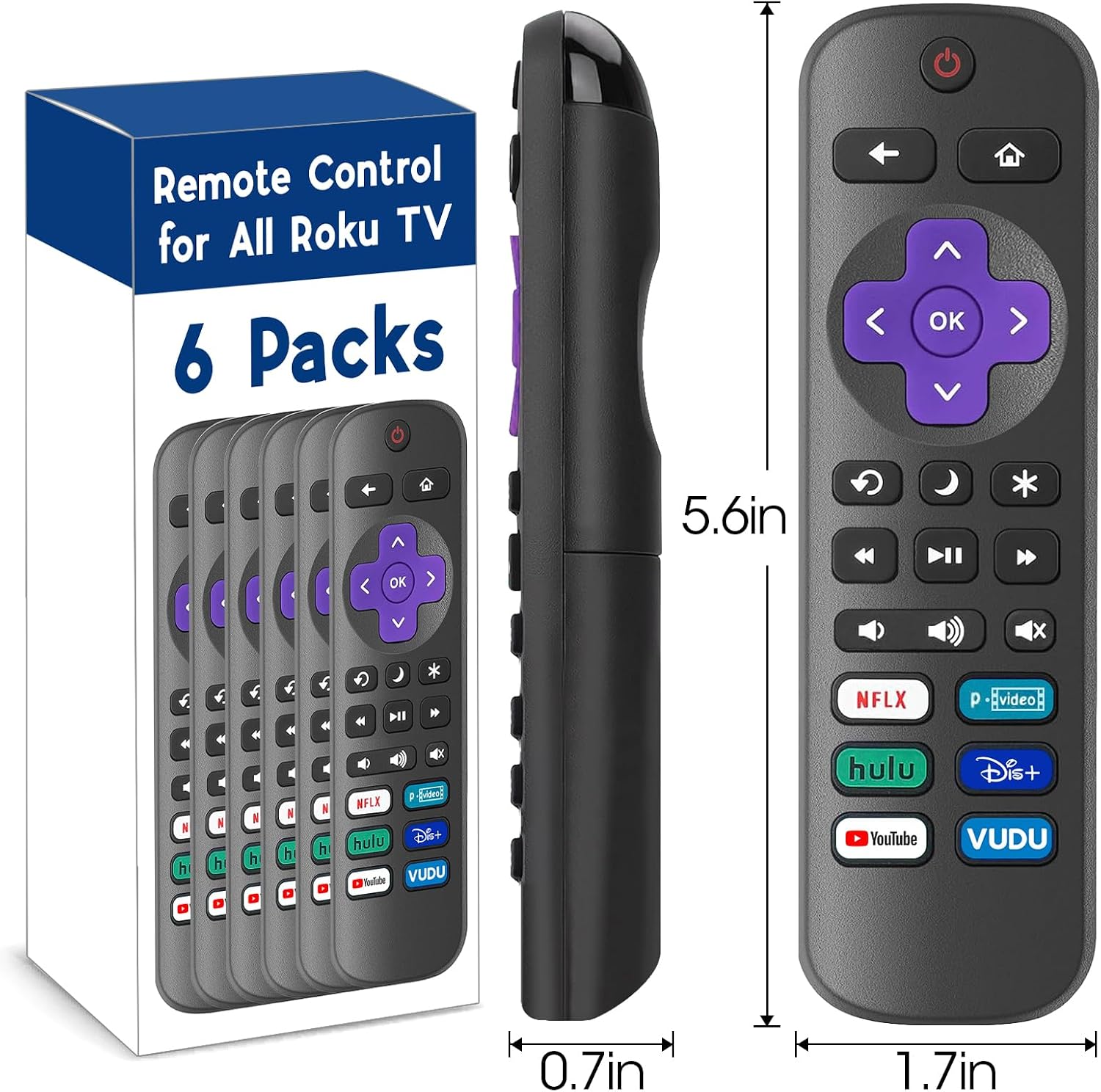 Thumbnail 5 de YesBes 6-Pack Replacement Remote Roku TV