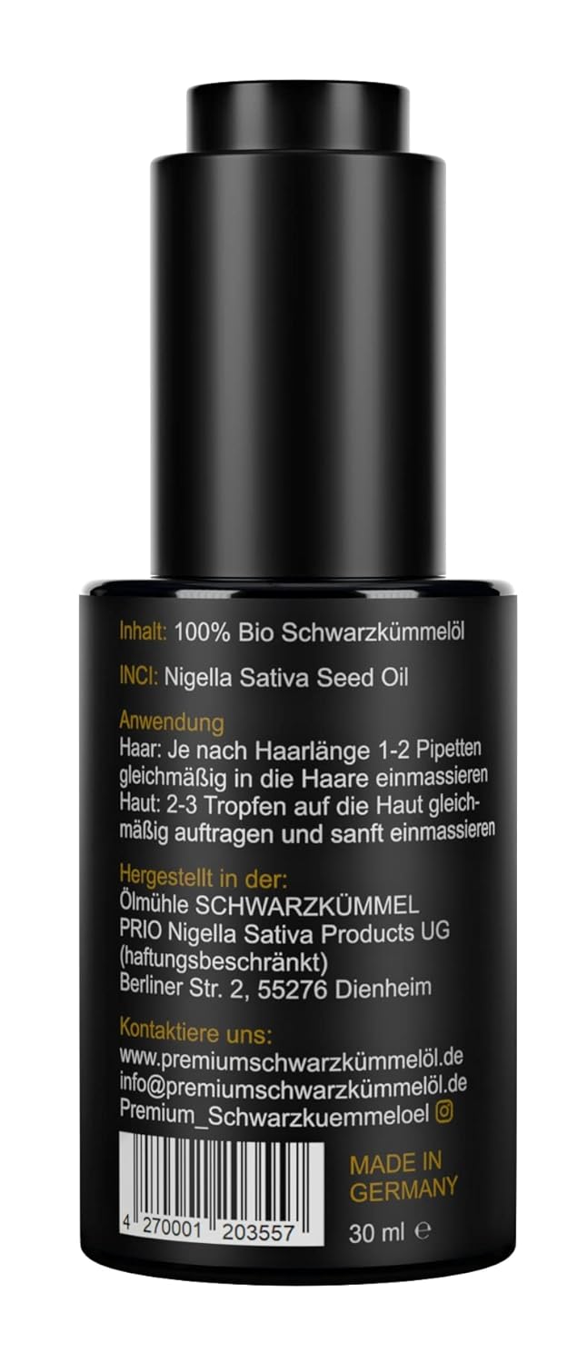 Thumbnail 3 de Ölmühle Schwarzkümmel Premium Bio Pflegeöl (BIO Schwarzkümmelöl) – 30 ml Pipettenflasche aus Miron-Violettglas
