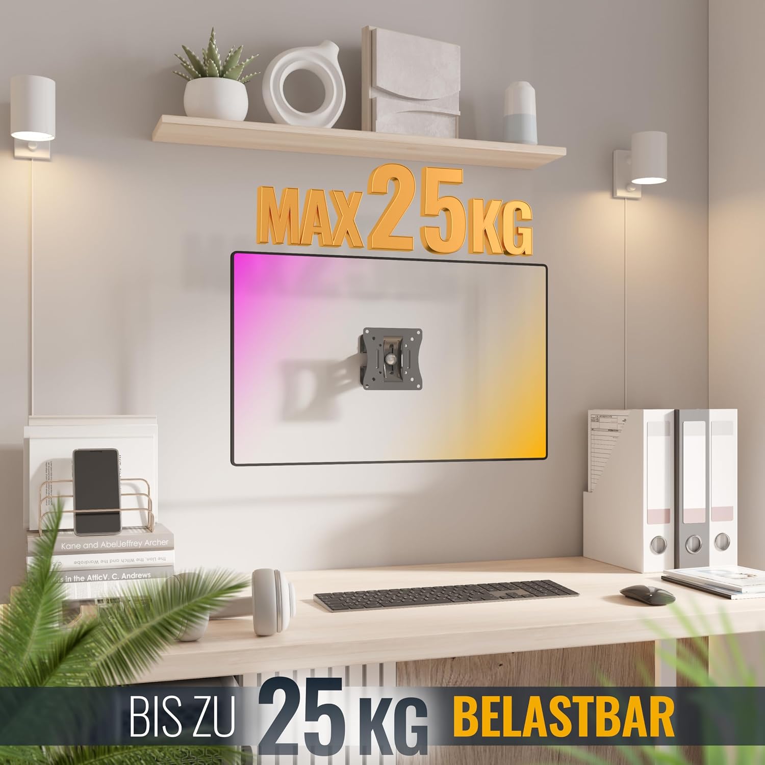 Detalle 2 de RICOO Monitorhalter Wandhalterung für 13-34 Zoll