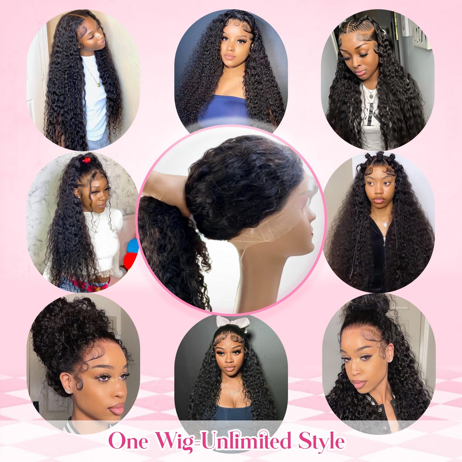 Detalle 2 de ADESORAES 360 Lace Wig 24 Inch 180% Density