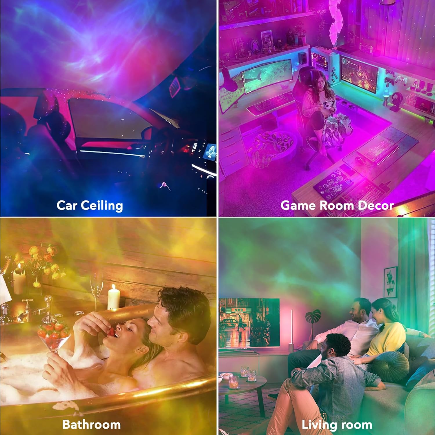 Thumbnail 6 de VoMii Aurora Lamp Ocean Wave Projector, 16 Colors, Remote and Dimmable LED