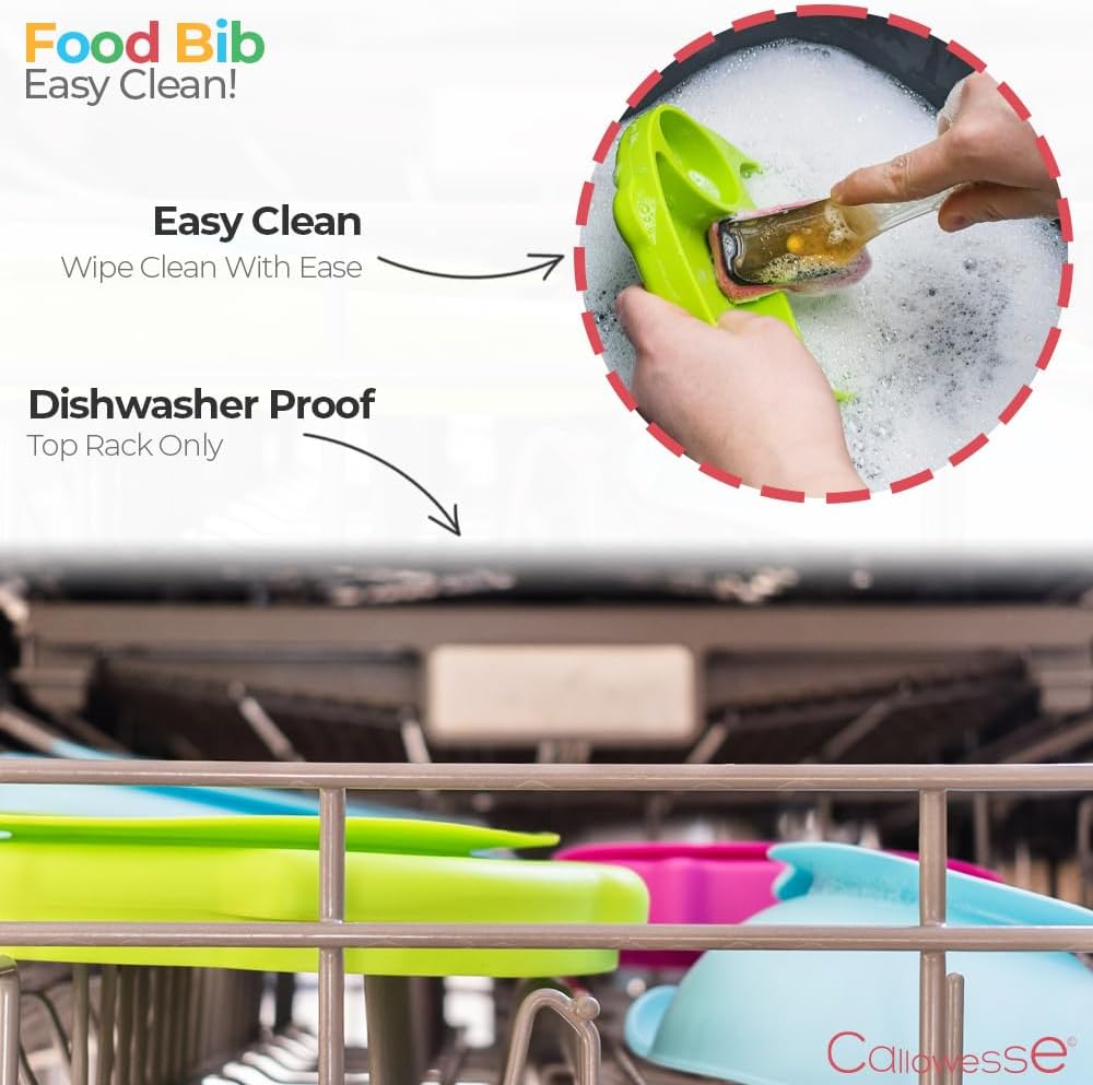 Thumbnail 2 de Callowesse Baby Long-Lasting Durable Silicone Bib with No Mess Pouch