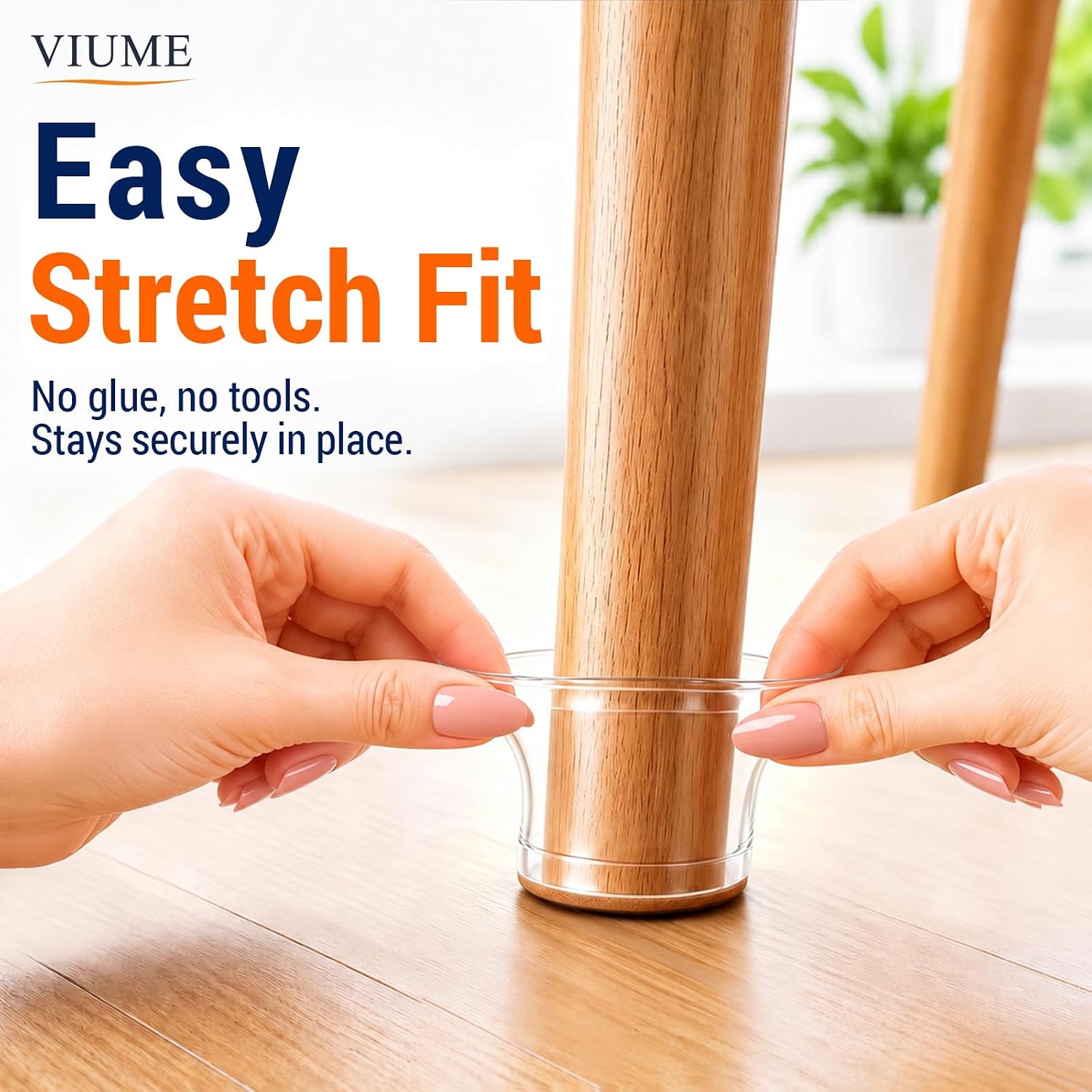 Thumbnail 6 de VIUME A237 Chair Leg Floor Protectors, 32 Clear Silicone Caps with Felt Pads