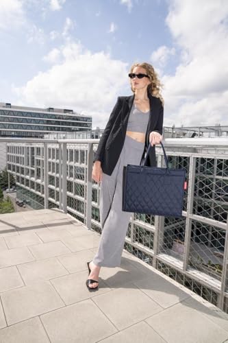 Detalle de reisenthel Daily Shopper Rhombus Midnight – Moderner, geradliniger Shopper für Alltag und Einkäufe