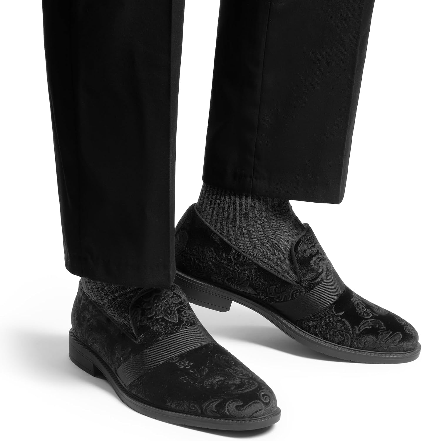 Detalle de Bruno Marc Men’s Dress Tuxedo Shoe Slip-On Classic Patent Leather Loafers