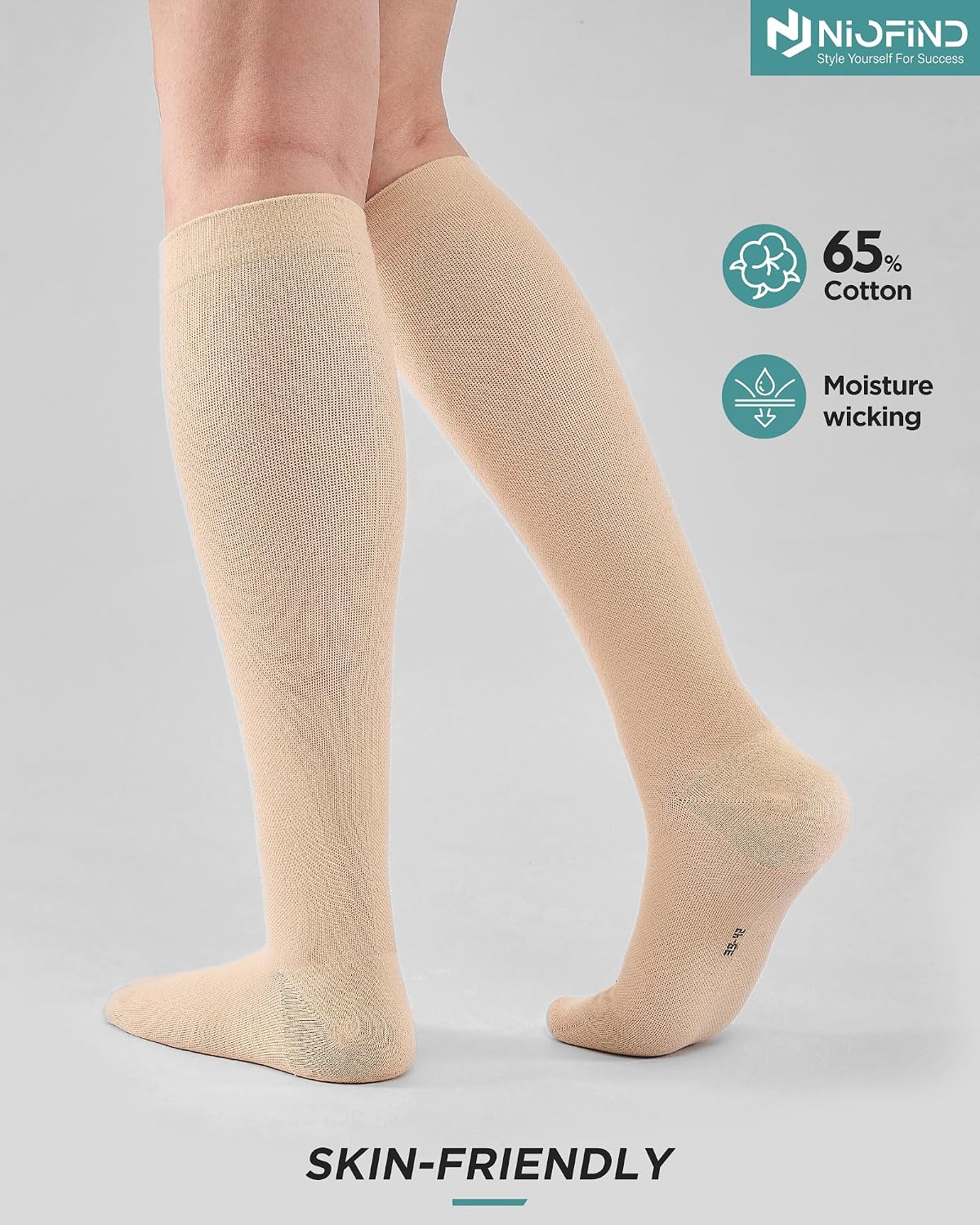 Thumbnail 1 de Niofind Compression Socks for Women & Men – 15–20 mmHg Knee High Cotton Graduated Support