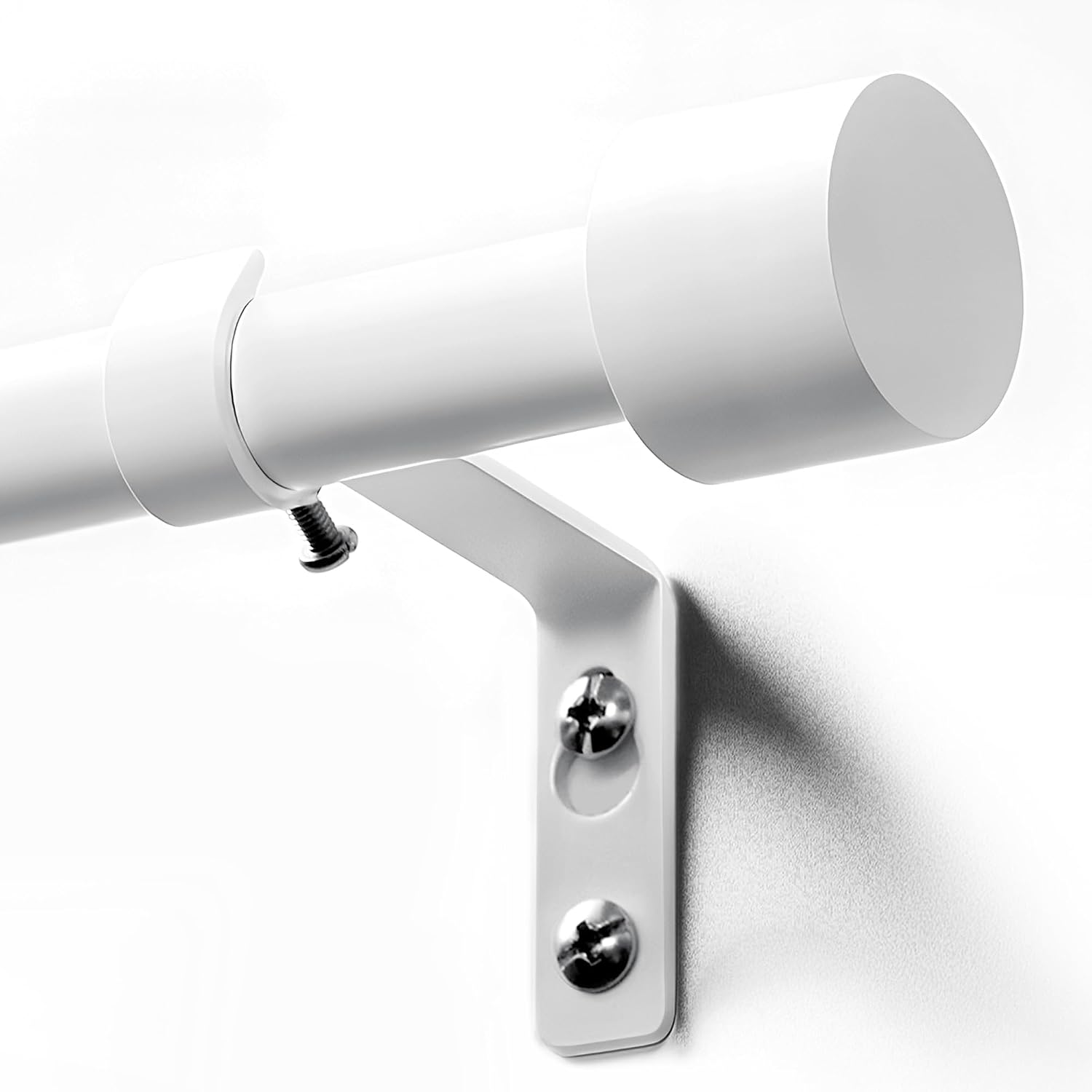 Detalle de Deconovo FRSN000488Y-S797 uitschuifbare gordijnroede, wit metaal Ø19 mm