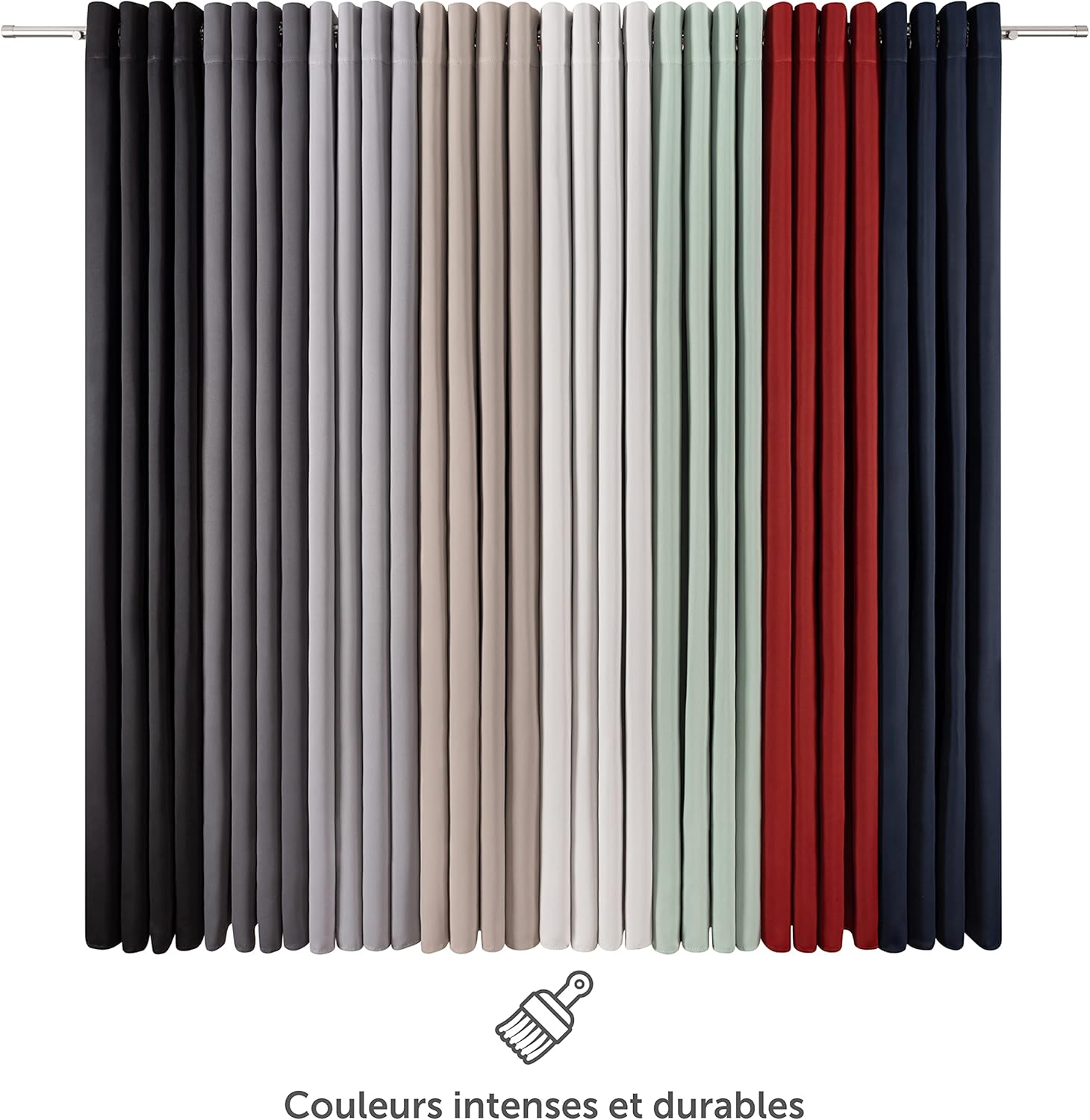 Thumbnail 4 de Lot de 2 rideaux occultants thermiques Blumtal avec œillets, 140 x 265 cm (taupe)