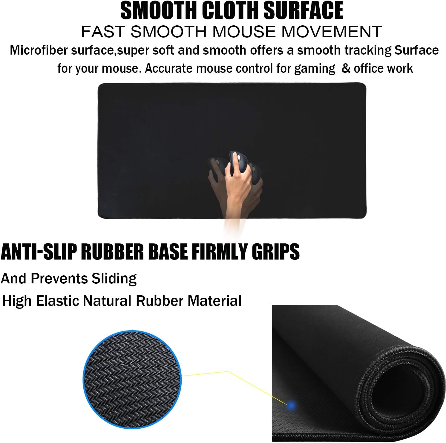 Detalle de TEDNETGO Large Gaming Mouse Pad, 31.5 x 15.7-Inch Waterproof Desk Mat