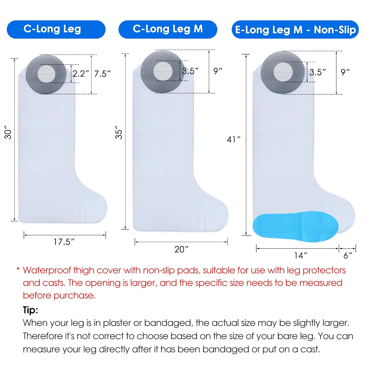 Thumbnail 1 de COMFYTHERA C-Long Leg S Waterproof Cast Cover for Adult Foot and Ankle