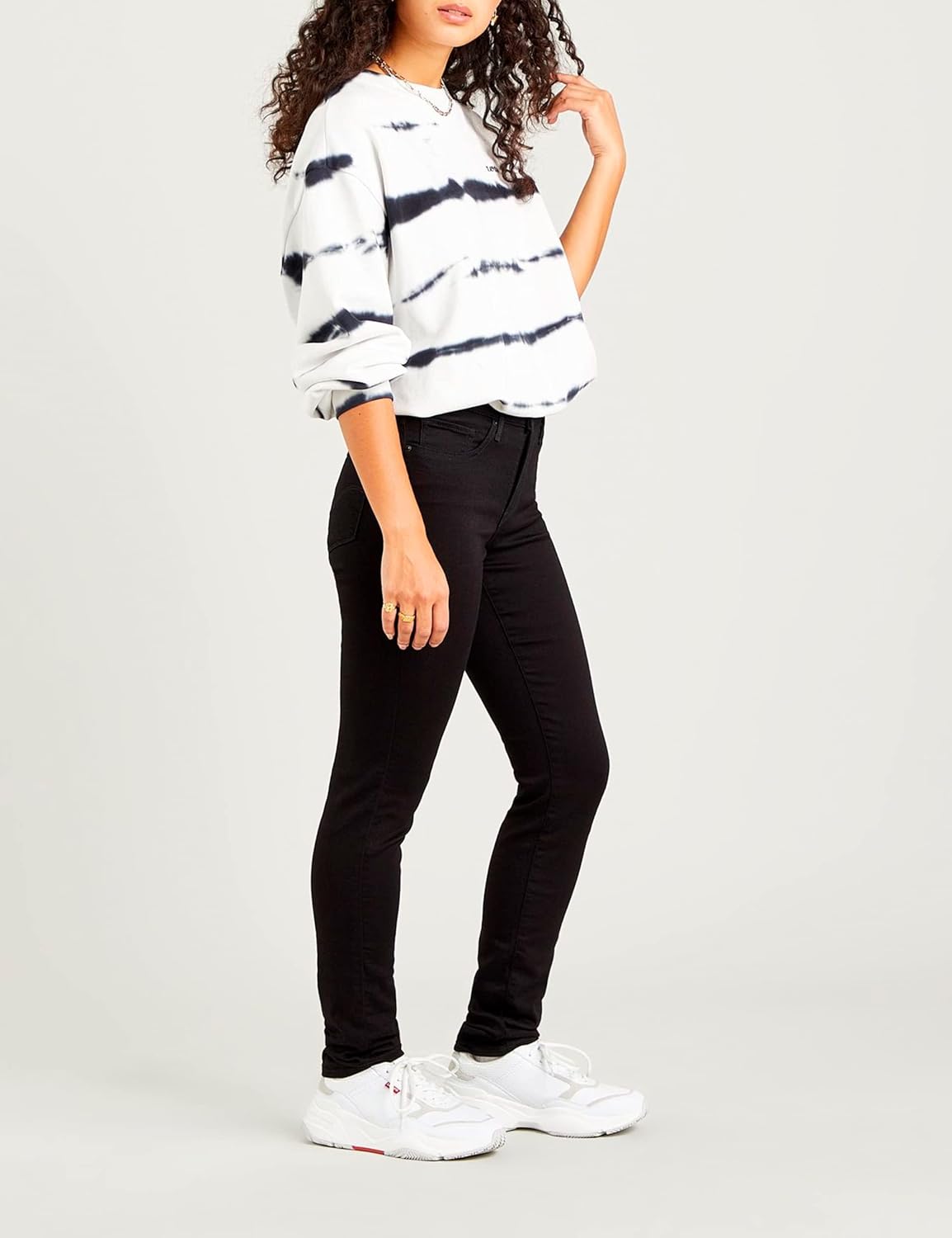 Detalle de Levi's Damen Jeans 311 Shaping Skinny – sanfte Passform mit schimmernder Silhouette