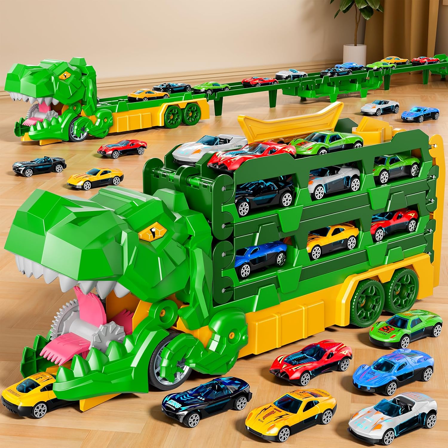 Thumbnail 6 de Ci Vetch YM8811-3-a Dinosaur Transport Truck with 59-Inch Dual Race Track
