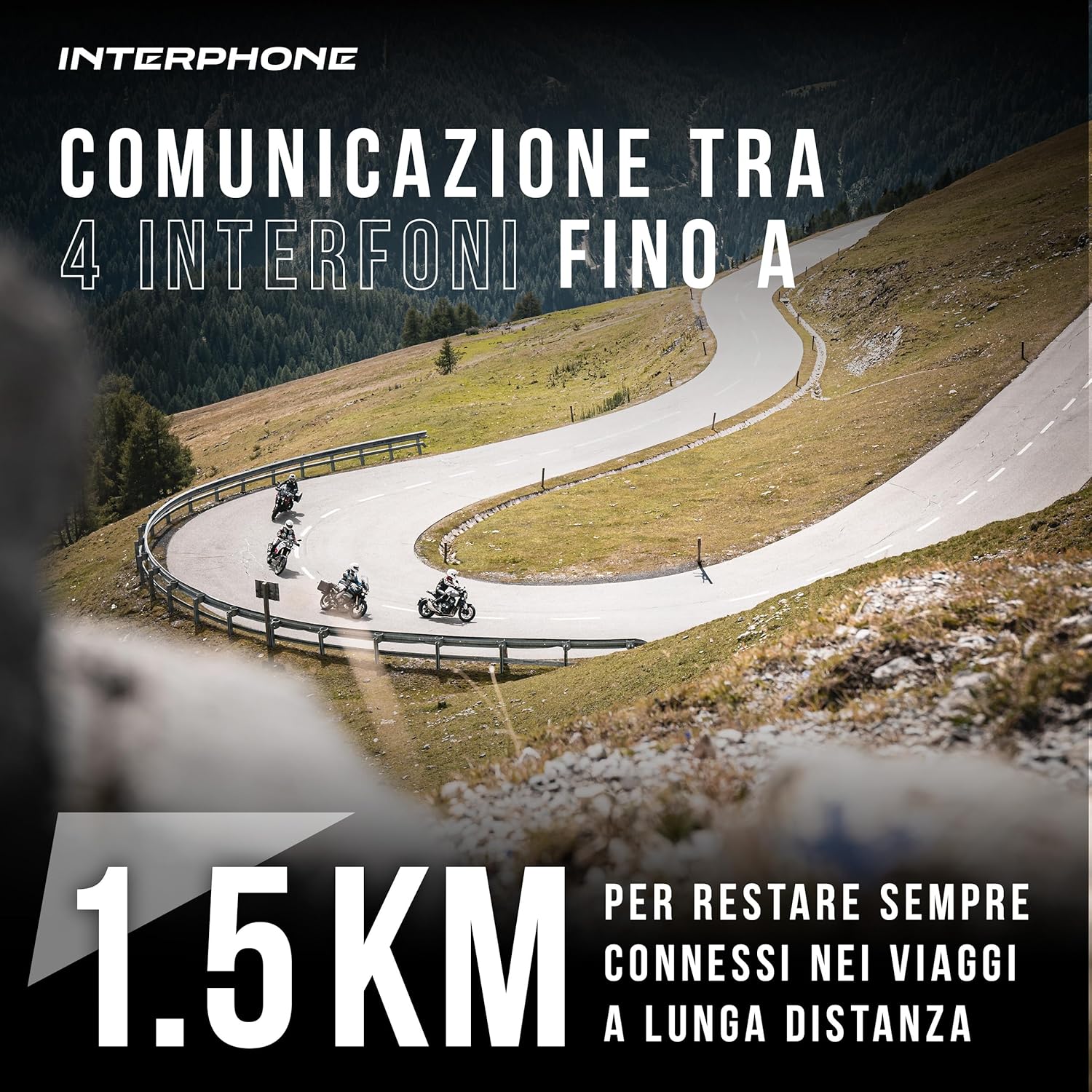 Detalle 2 de INTERPHONE TOUR HD Singolo: Interfono moto Bluetooth per casco, autonomia 25h e IP67