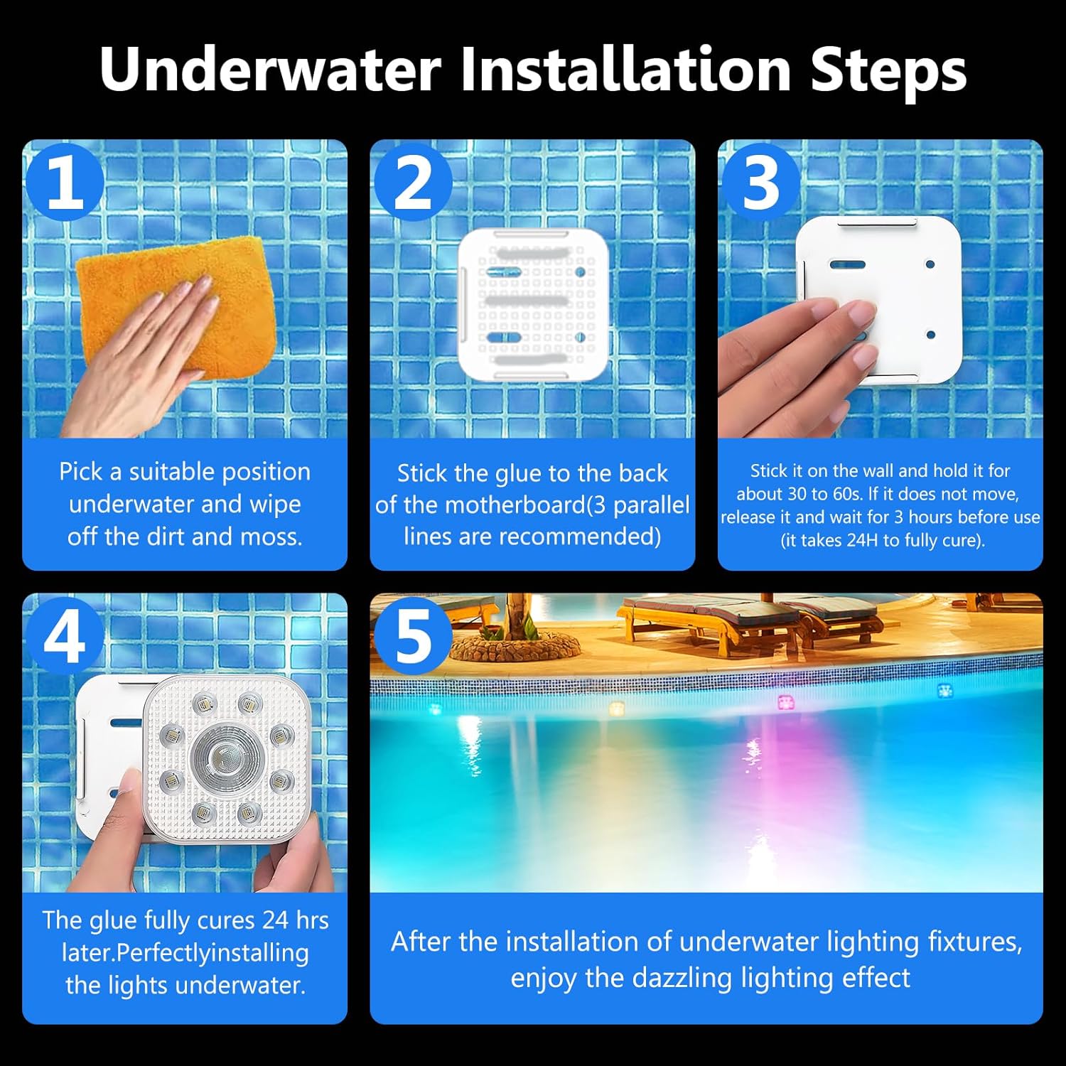 Thumbnail 6 de HL Poolbeleuchtung Unterwasser-Licht mit Fernbedienung (2 Stück) – RGB, magnetische oder selbstklebende Befestigung