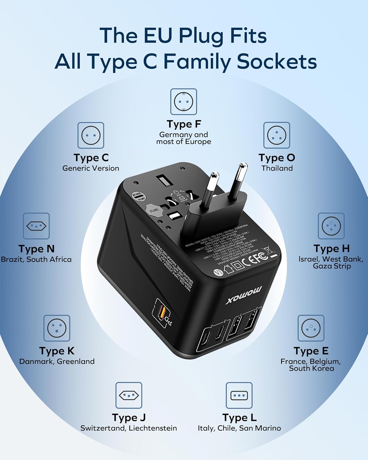 Thumbnail 4 de MOMAX Universal Travel Adapter 70W GaN charger 🔌