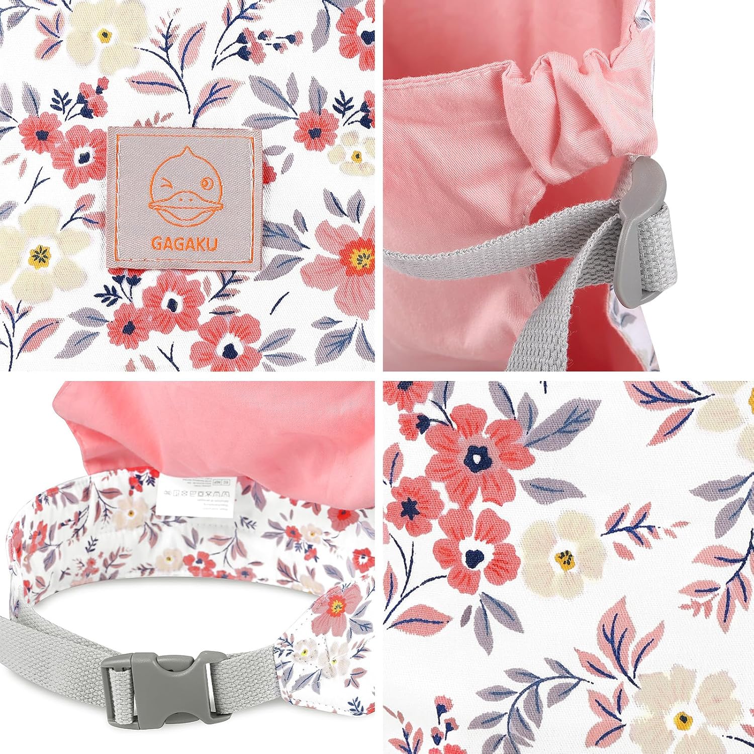 Detalle de GAGAKU Baby Doll Carrier for Little Girls – Pink Wax Flowers