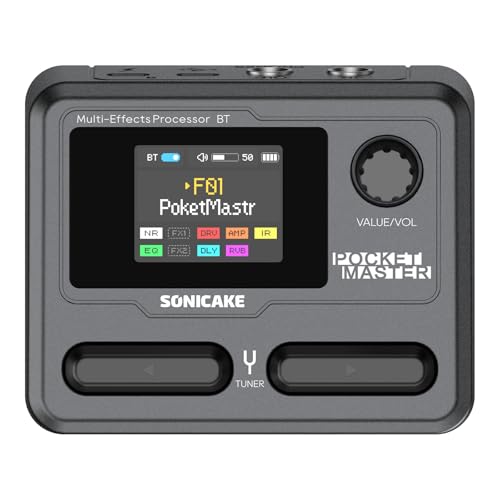 Detalle de SONICAKE Multieffetto Pedale per chitarra: 9 Moduli, 100 preset, USB/OTG e App Pocket Master
