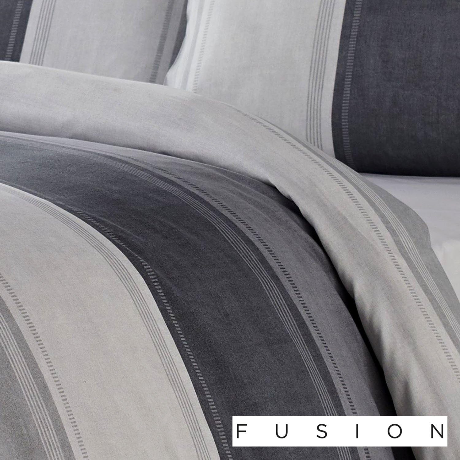 Detalle 1 de Betley Classic Wide Stripe copripiumino doppio, grigio