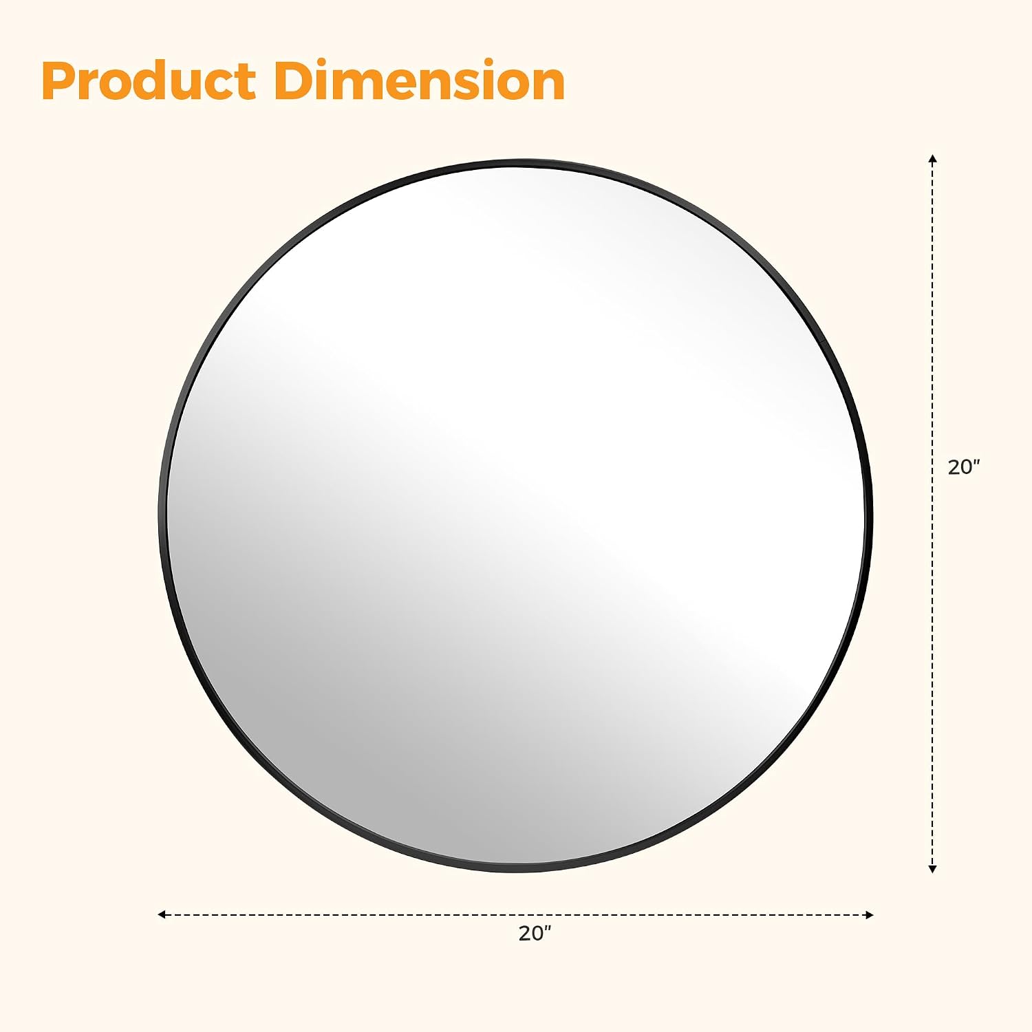 Thumbnail 5 de HAPPYMONT Round Wall Mirror, 20 Inch