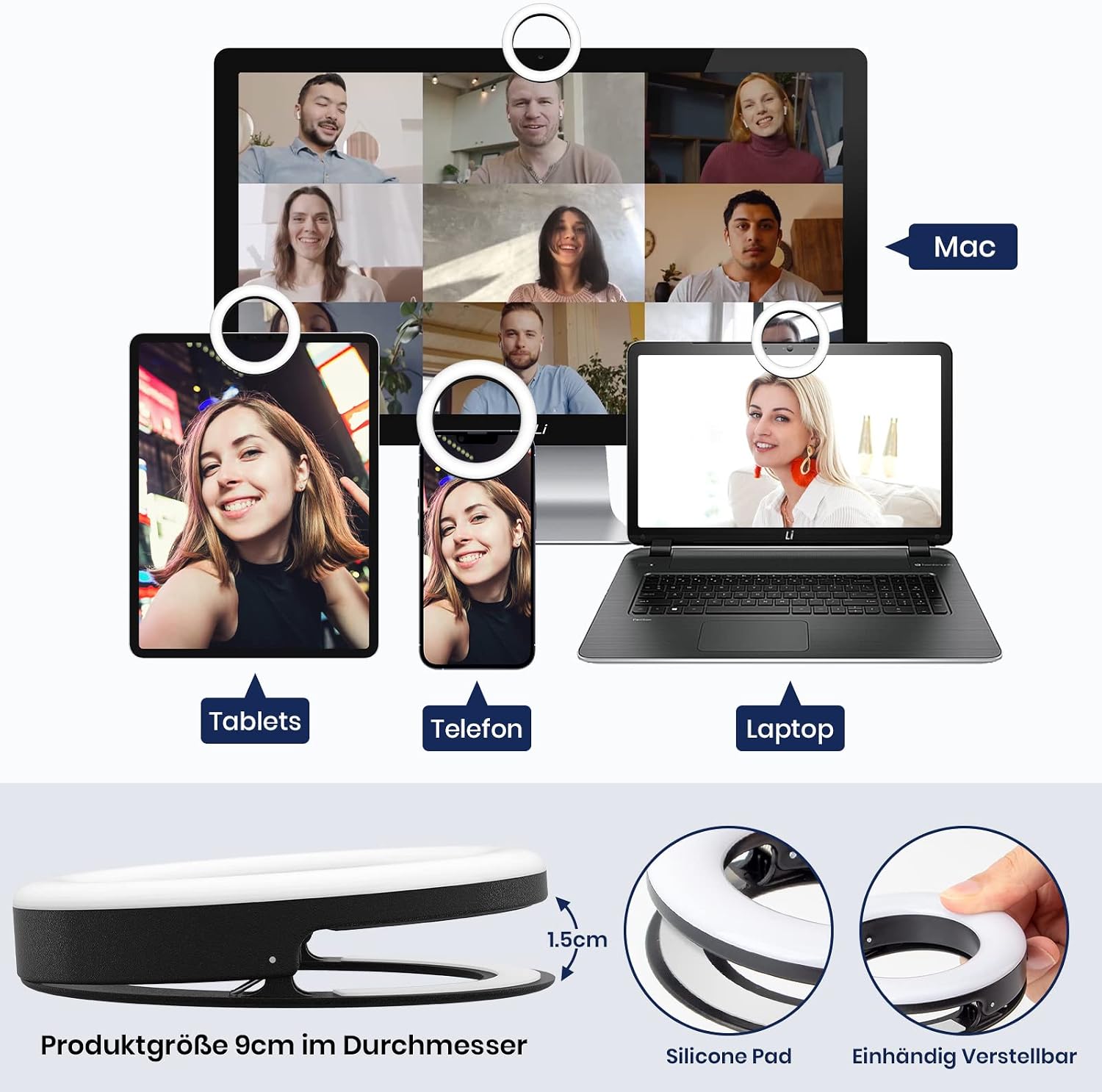 Detalle 2 de Selfie Licht Ringlicht Handy 9 cm
