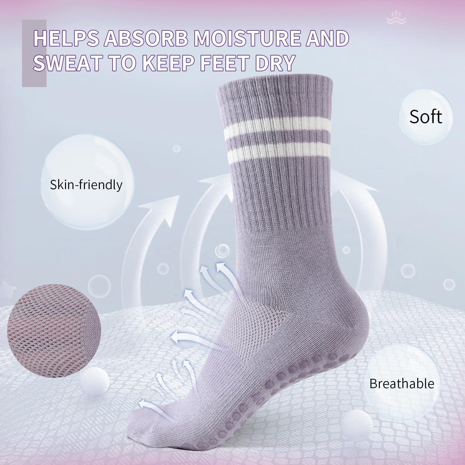 Detalle 1 de BUDERMMY Pilates Socken für Yoga 4 Paar