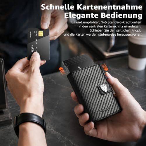 Detalle 1 de TENBST Herren-Geldbörse: schlankes Mikrofaser-Leder, RFID-Schutz und Geschenkbox