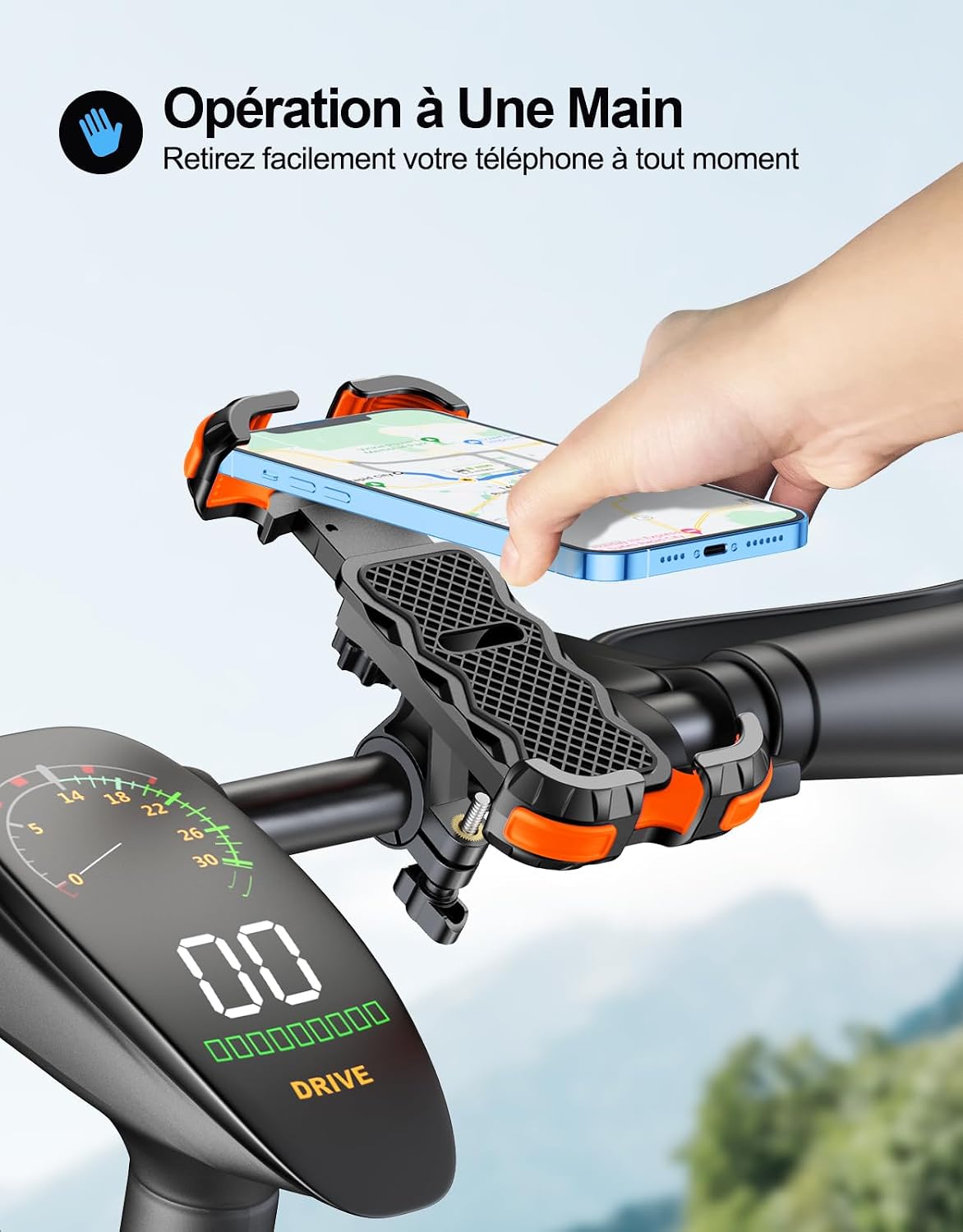 Thumbnail 1 de Glangeh Support Téléphone Velóire [Verrouillage Sécurisé] – Installation rapide et rotation à 360°