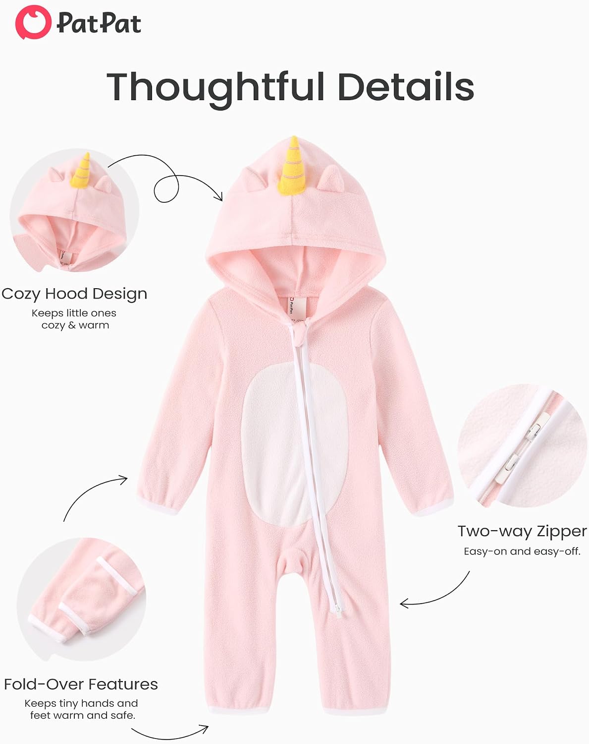 Detalle de PATPAT Baby Fleece Footie