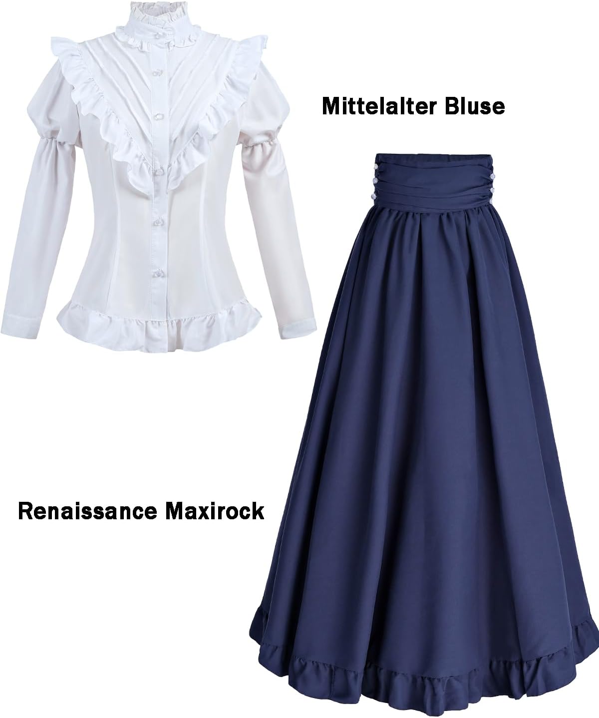 Thumbnail 6 de Fiamll Mittelalter Kleid Renaissance Kostüm Damen Maxirock