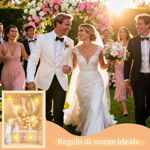 Thumbnail 6 de Scatola Regalo di Nozze in Legno di Aitsite – Regalo Creativo per Sposi con Fiori Secchi e Catena Luminosa