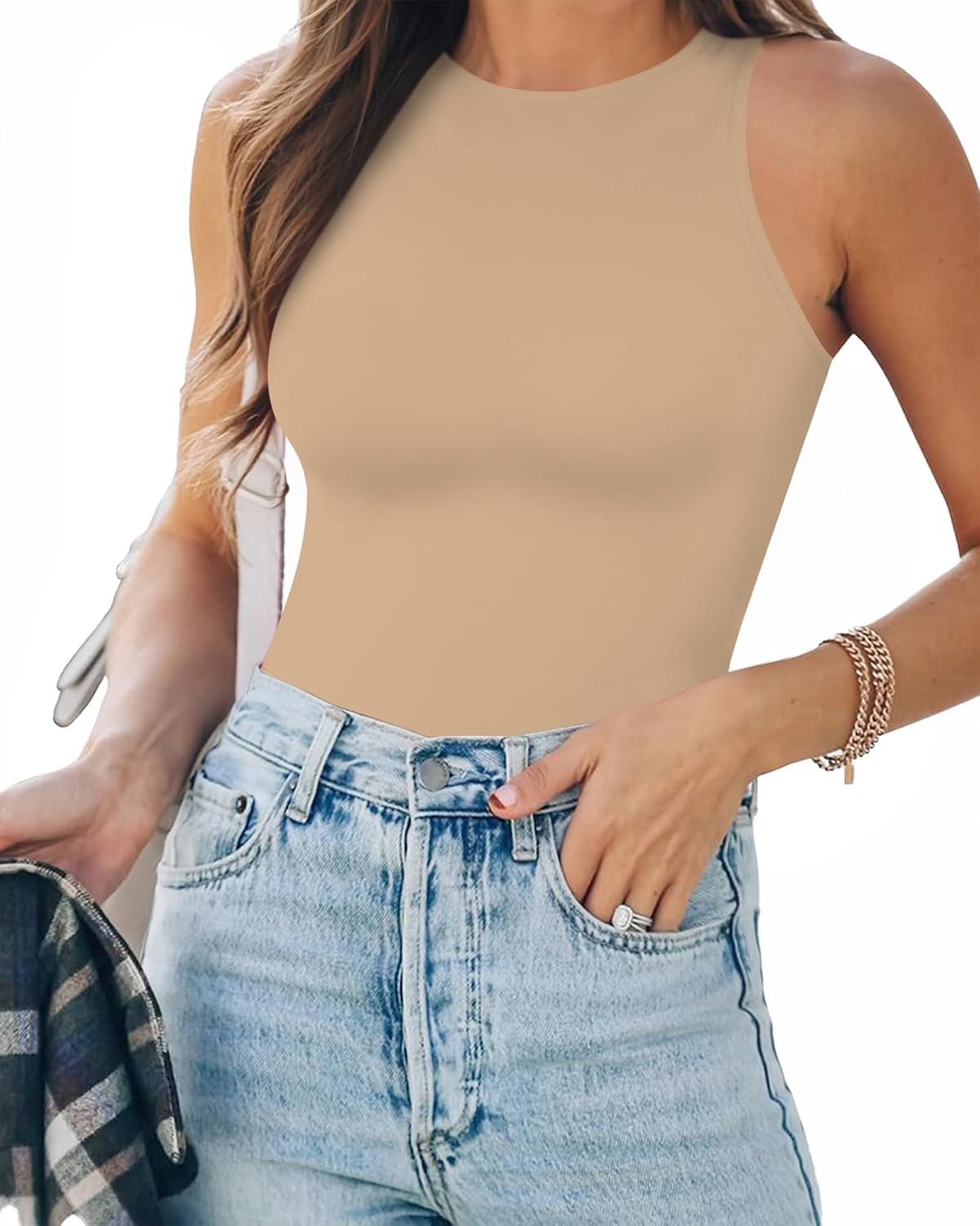 Thumbnail 6 de MANGOPOP Tank Top Bodysuit Crew Neck 1 emoji